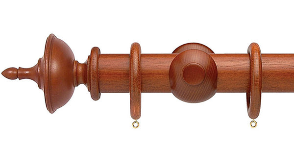 Opus Studio Natural Woodstain Mahogany 35mm Wooden Curtain Pole Urn Finial