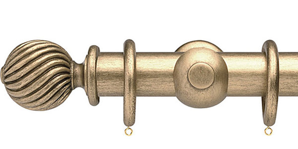 Opus Studio Pale Gold 48mm Wooden Curtain Pole Twisted Finial