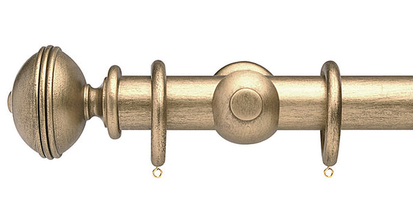 Opus Studio Pale Gold 35mm Wooden Curtain Pole Ribbed Finial