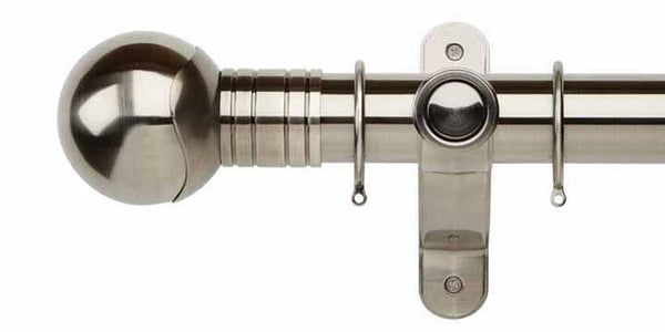 Galleria Metals 50mm Brushed Silver Curtain Pole Orb Finial