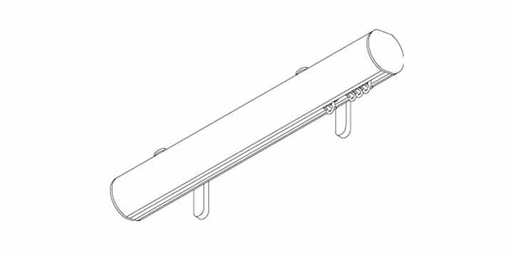 Silent Gliss Metropole 50mm White hand drawn pole with Ball Finial - Curtain Poles Emporium