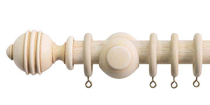 Jones Cathedral 30mm Ivory Curtain Pole Ely finial - Curtain Poles Emporium