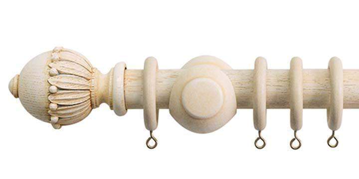 Jones Cathedral 30mm Ivory Curtain Pole Wells finial - Curtain Poles Emporium