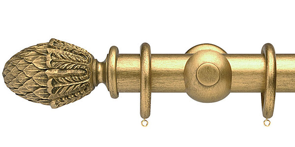 Opus Studio Antique Gold 35mm Wooden Curtain Pole Pineapple Finial