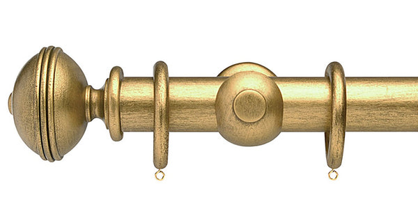 Opus Studio Antique Gold 35mm Wooden Curtain Pole Ribbed Finial