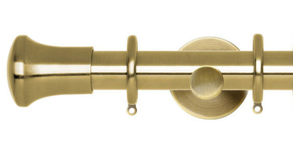 Hallis Neo Original 28mm Spun Brass Curtain Pole Trumpet Finial Cylinder Bracket - Curtain Poles Emporium