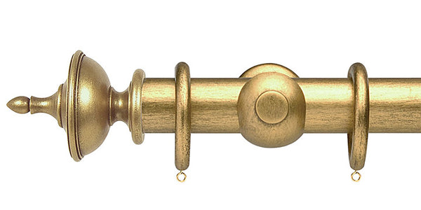 Opus Studio Antique Gold 35mm Wooden Curtain Pole Urn Finial