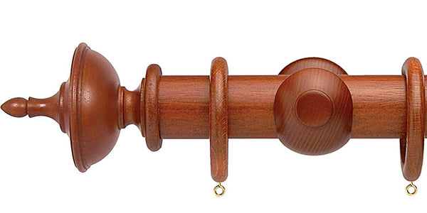 Opus Studio Natural Woodstain Mahogany 48mm Wooden Curtain Pole Urn Finial