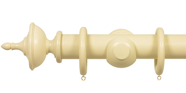 Opus Studio Painted Solid Colour Old Cream 35mm Wooden Curtain Pole Urn Finial