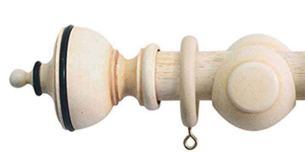 Jones Cathedral 30mm Ivory Curtain Pole Exeter finial - Curtain Poles Emporium