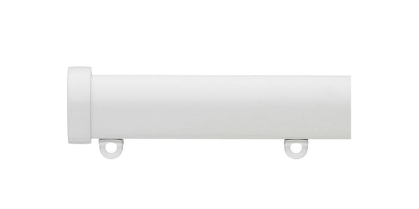 Silent Gliss Metropole 30mm Matt White hand drawn track with End Caps