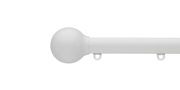 Silent Gliss Metropole 23mm Matt White Ball Finial