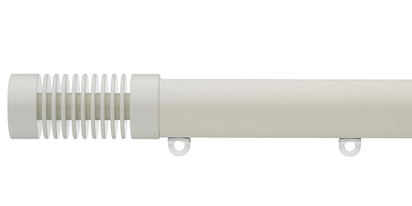 Silent Gliss Metropole 30mm Ecru Hand Drawn Track Groove Cylinder Finial