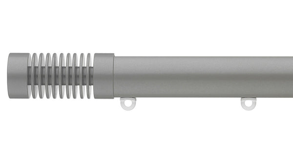 Silent Gliss Metropole 30mm Slate Grey Hand Drawn Track Groove Cylinder Finial