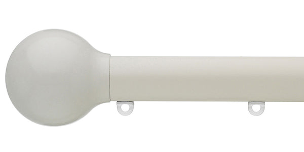 Silent Gliss Metropole 30mm Ecru hand drawn track with Ball Finial