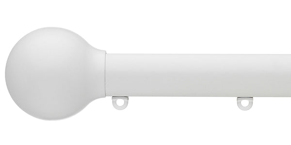 Silent Gliss Metropole 30mm Matt White Hand Drawn Track Ball Finial
