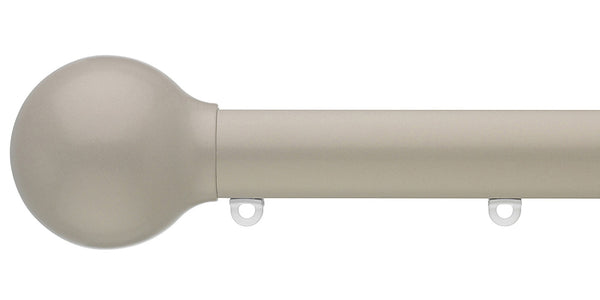 Silent Gliss Metropole 30mm Taupe hand drawn track with Ball Finial