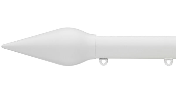 Silent Gliss Metropole 30mm Matt White Hand Drawn Track Spear Finial