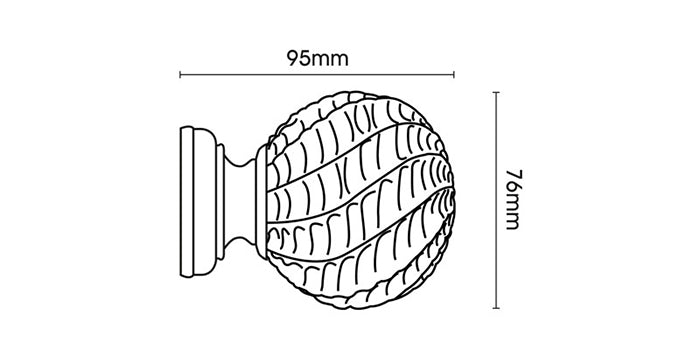 Hallis Hudson Origins 45mm Ammonite Finial Wooden Curtain Pole
