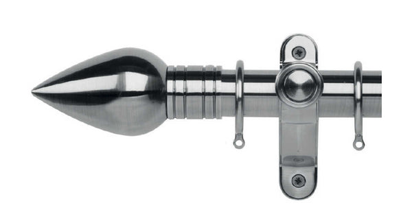 Galleria Metals 35mm Brushed Silver Curtain Pole Teardrop Finial