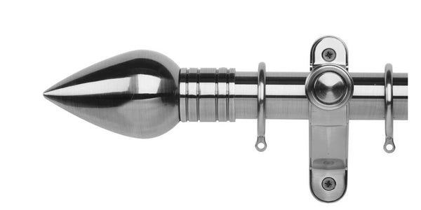 Galleria Metals 50mm Brushed Silver Curtain Pole Teardrop Finial