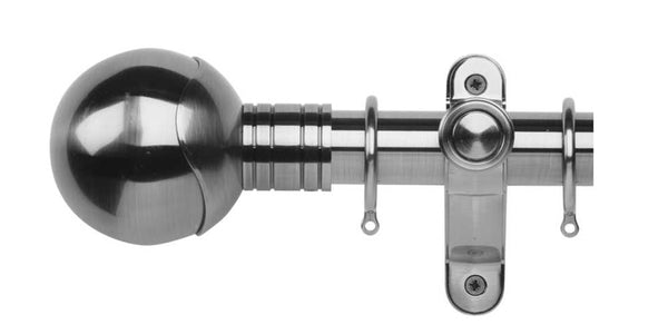 Galleria Metals 50mm Brushed Silver Curtain Pole Orb Finial