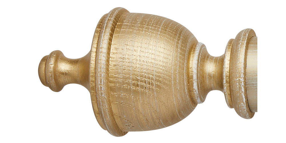 Hallis Hudson Ashbridge 45mm Gold over White Curtain Pole Chatsworth Finial