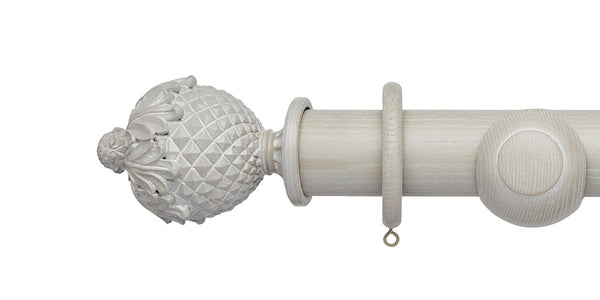 Hallis Hudson Ashbridge 45mm Heritage Grey Curtain Pole Botanical Finial