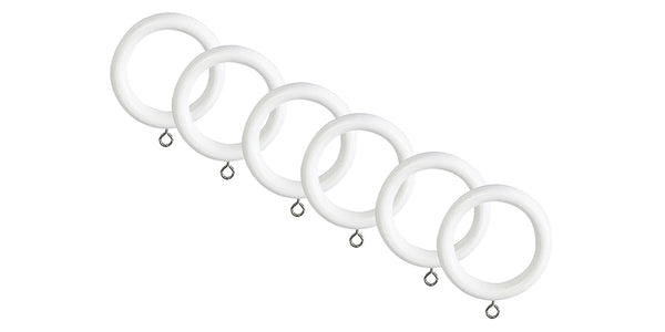 Laura Ashley 35mm Cotton White Wooden Curtain Pole Rings