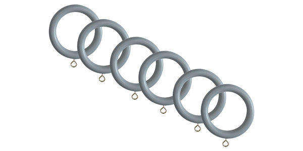 Laura Ashley 35mm Dark Slate Wooden Curtain Pole Rings