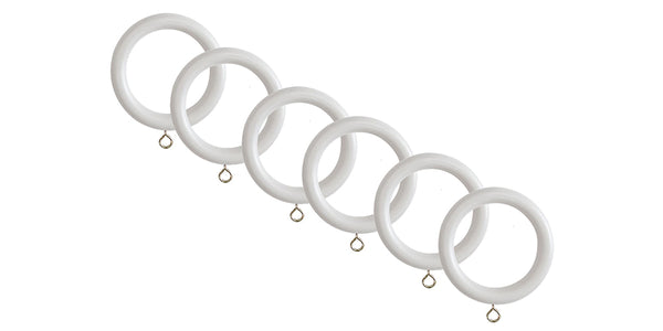 Laura Ashley 35mm Pale Dove Grey Wooden Curtain Pole Rings