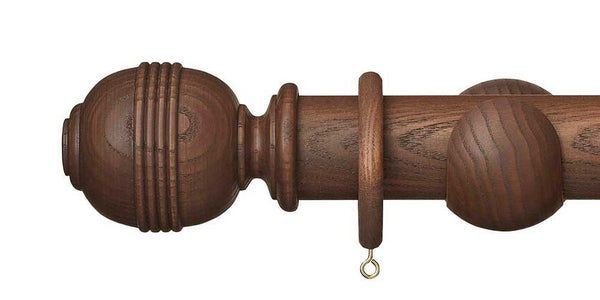 Hallis Hudson Eden 45mm Cocoa Curtain Pole Ridged Ball Finial