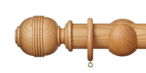 Hallis Hudson Eden 45mm Natural Curtain Pole Ridged Ball Finial