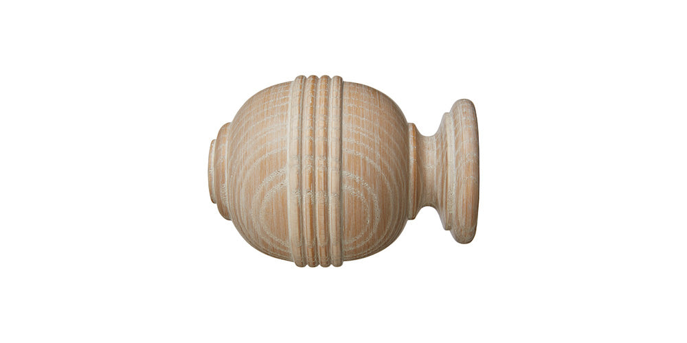 Hallis Hudson Eden 45mm Oatmeal Curtain Pole Ridged Ball Finial