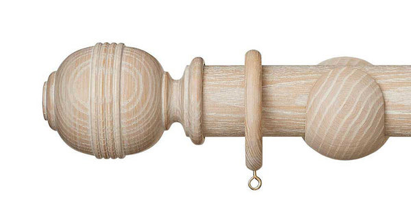 Hallis Hudson Eden 45mm Oatmeal Curtain Pole Ridged Ball Finial