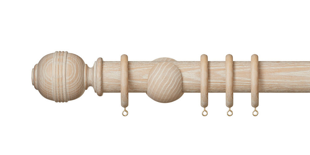 Hallis Hudson Eden 45mm Oatmeal Curtain Pole Ridged Ball Finial