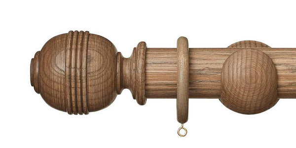 Hallis Hudson Eden 45mm Sisal Curtain Pole Ridged Ball Finial