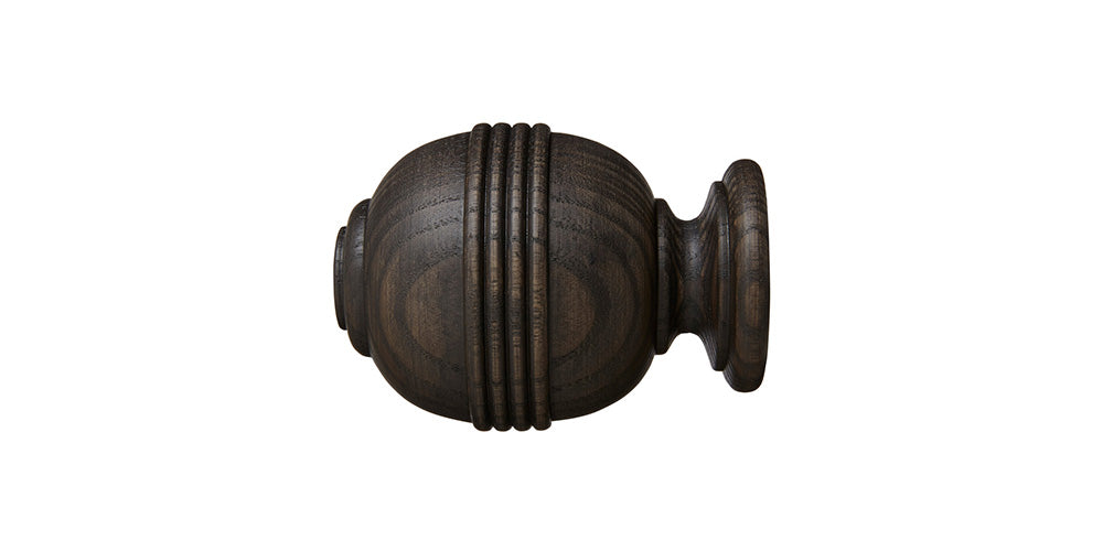 Hallis Hudson Eden 45mm Umber Curtain Pole Ridged Ball Finial