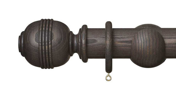 Hallis Hudson Eden 45mm Umber Curtain Pole Ridged Ball Finial