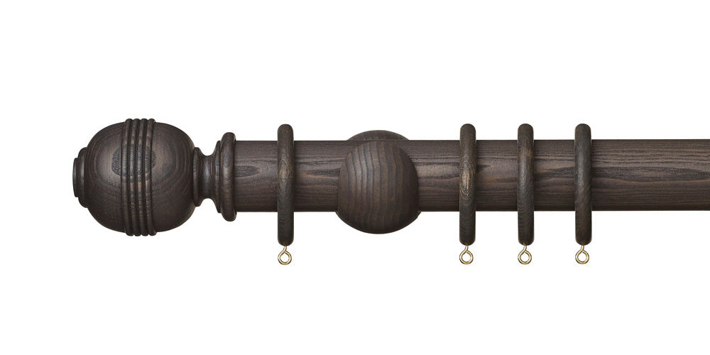 Hallis Hudson Eden 45mm Umber Curtain Pole Ridged Ball Finial