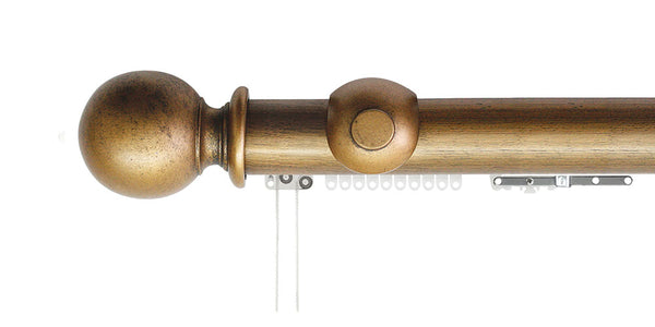 Jones Florentine 50mm Antique Gold Hand Operated or Corded Curtain Pole Ball Finial