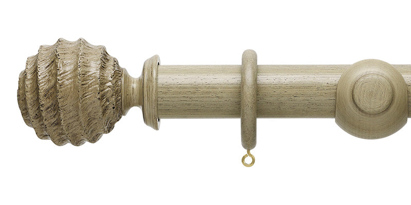Hallis Hudson Origins 35mm Fossil Ball Finial Wooden Curtain Pole