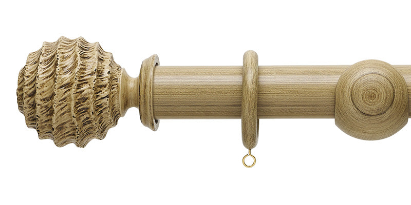 Hallis Hudson Origins 35mm Fossil Ball Finial Wooden Curtain Pole