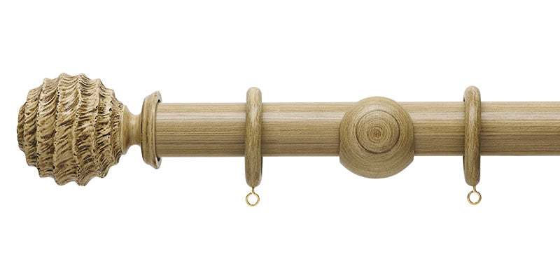 Hallis Hudson Origins 35mm Fossil Ball Finial Wooden Curtain Pole