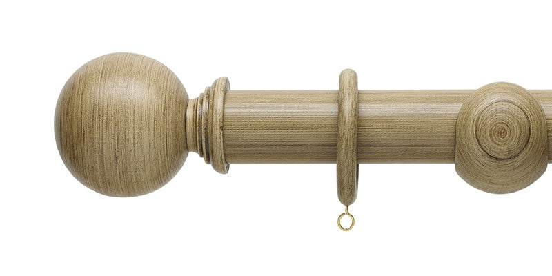 Hallis Hudson Origins 35mm Ball Finial Wooden Curtain Pole