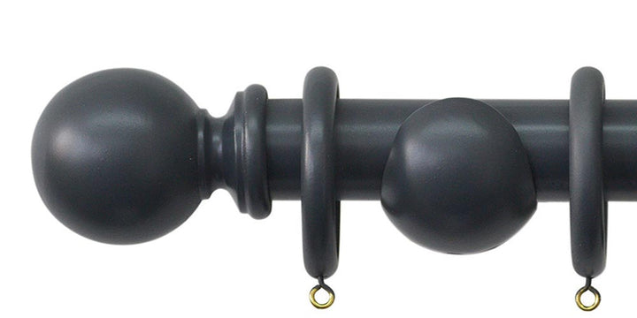 Jones Shore 35mm Charcoal Curtain Pole Ball Finial - Curtain Poles Emporium