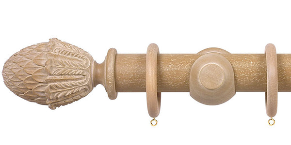 Opus Studio Vintage Oak 35mm Wooden Curtain Pole Pineapple Finial