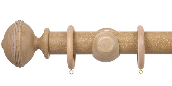 Opus Studio Vintage Oak 35mm Wooden Curtain Pole Ribbed Finial