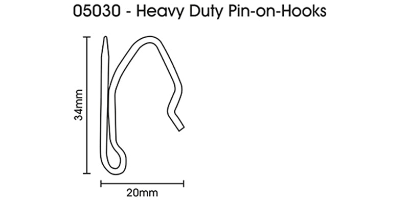 Integra Pin-on- Hooks Heavy Duty (1 box of 100)