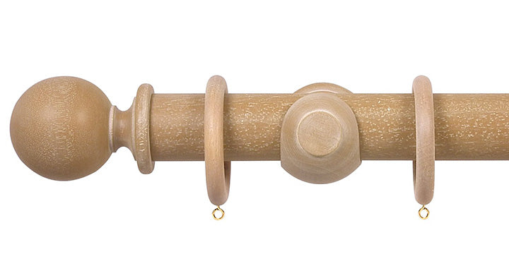 Opus Studio Vintage Oak 35mm Wooden Curtain Pole Ball Finial